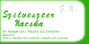 szilveszter macska business card